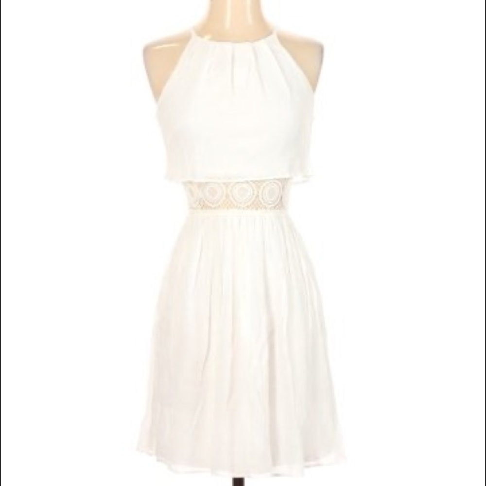NWT BCX Mini Dress white crochet sleeveless S